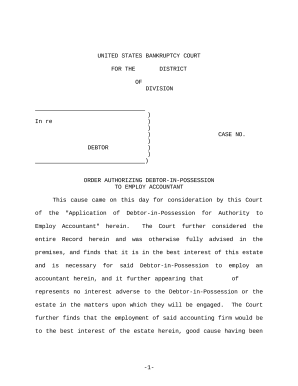 Order authorizing
