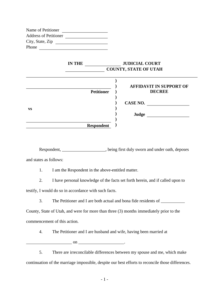 respondent affidavit Preview on Page 1.