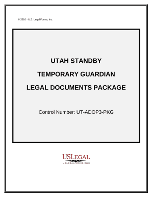 Utah Standby Temporary Guardian Legal Documents Package - Utah