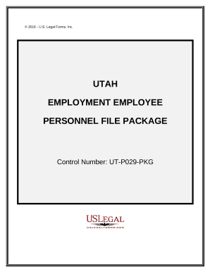 Utah Employment Employee Personnel File Package
