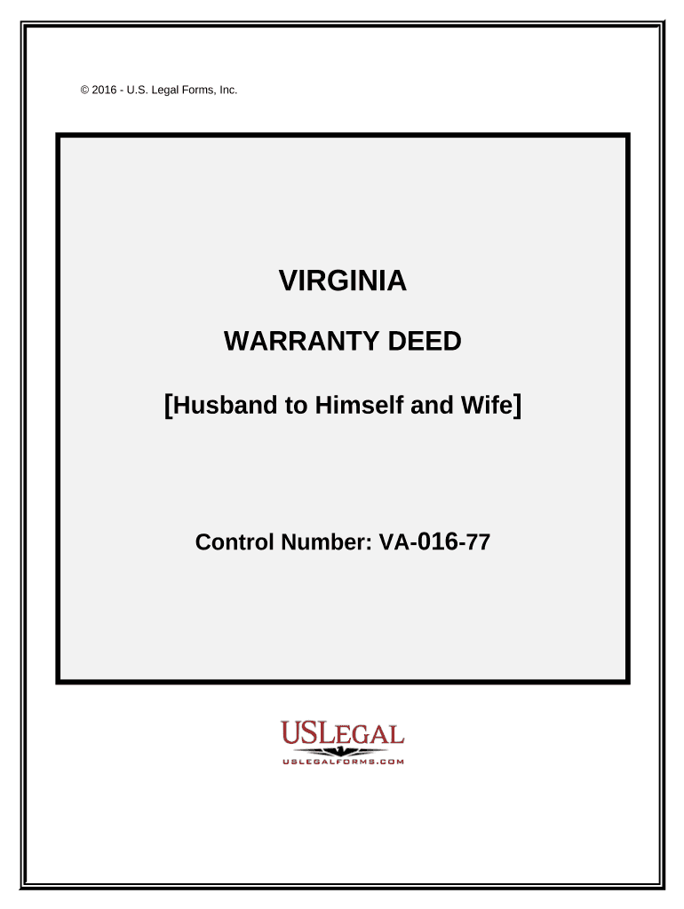 Warranty Deed from Husband to Himself and Wife - Virginia Preview on Page 1