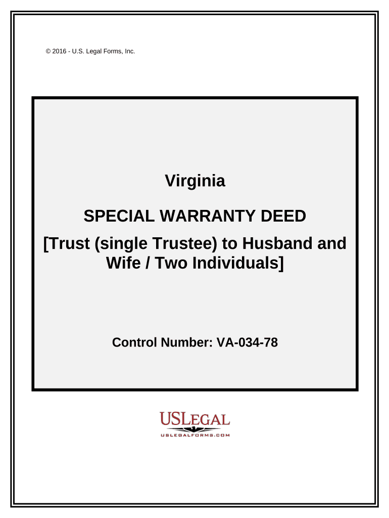 virginia special warranty deed Preview on Page 1