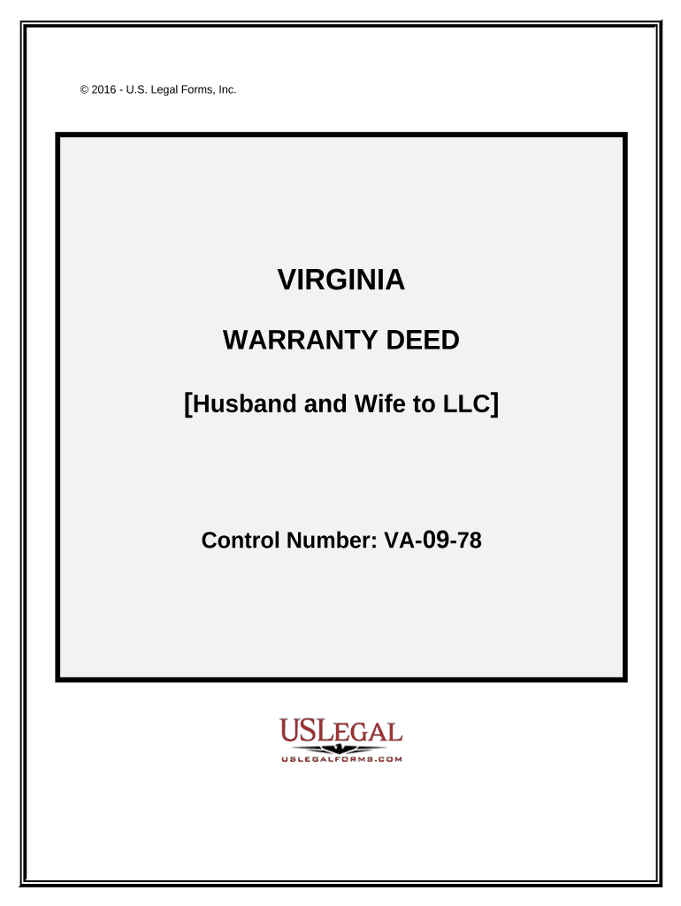 Warranty Deed from Husband and Wife to LLC - Virginia Preview on Page 1