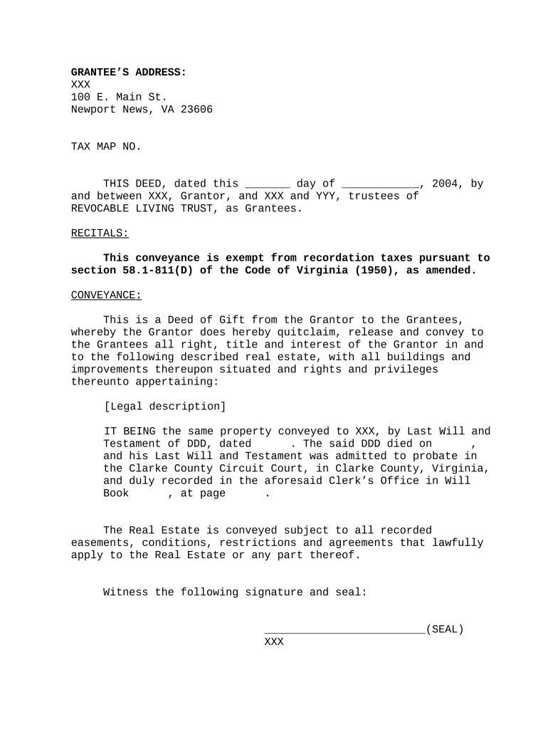 deed gift property Preview on Page 1