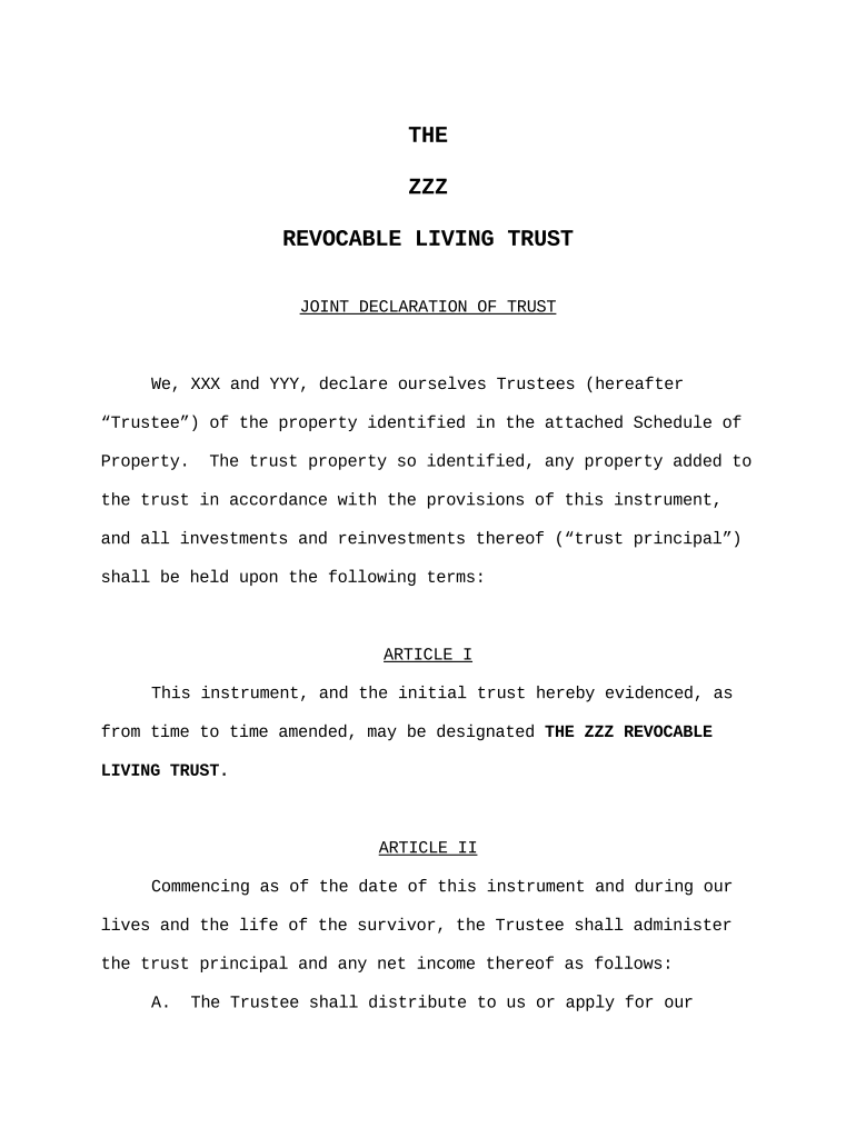 revocable trust trustees Preview on Page 1