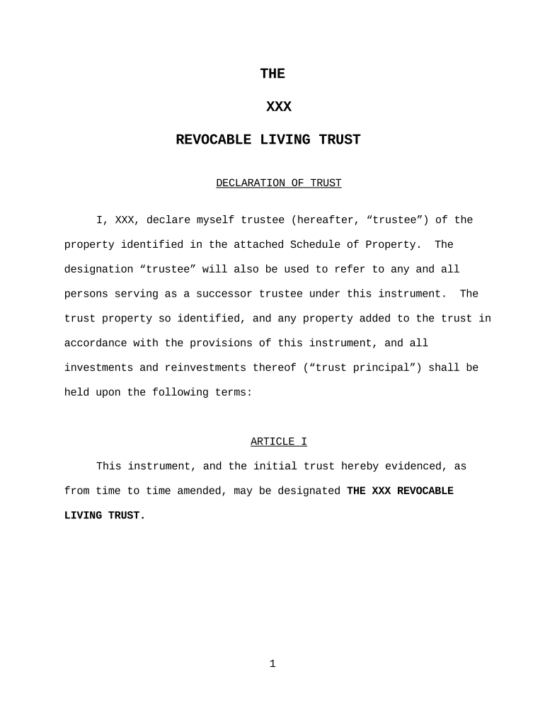 form living trust Preview on Page 1
