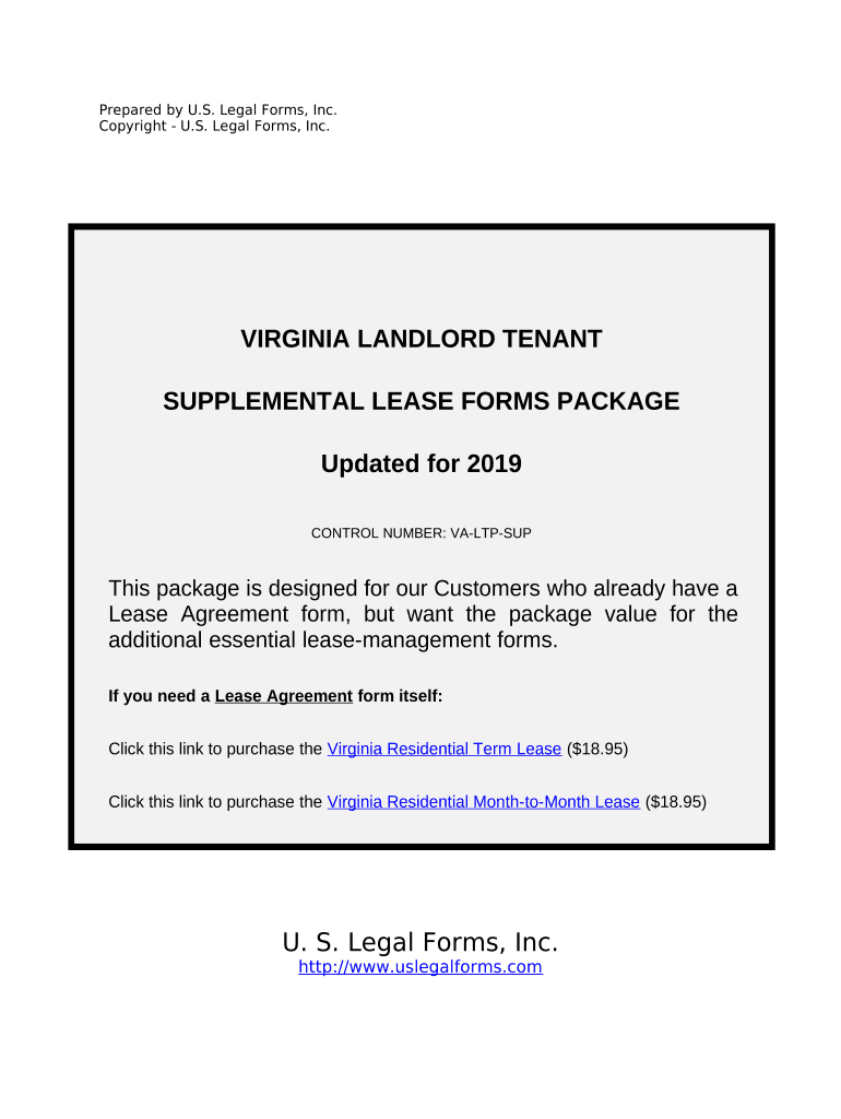 Supplemental Residential Lease Forms Package - Virginia Preview on Page 1