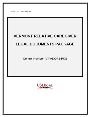 Vermont Relative Caretaker Legal Documents Package - Vermont