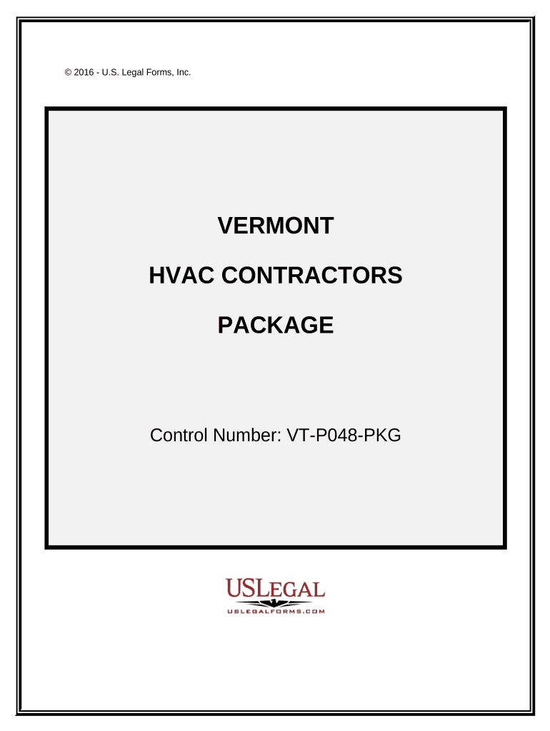 HVAC Contractor Package - Vermont Preview on Page 1.