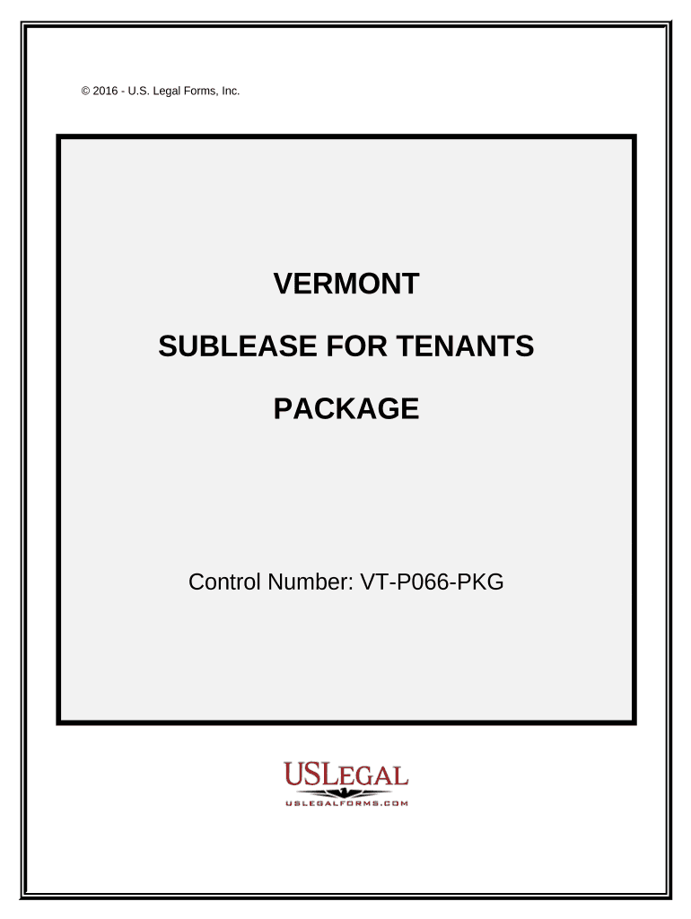 Landlord Tenant Sublease Package - Vermont Preview on Page 1