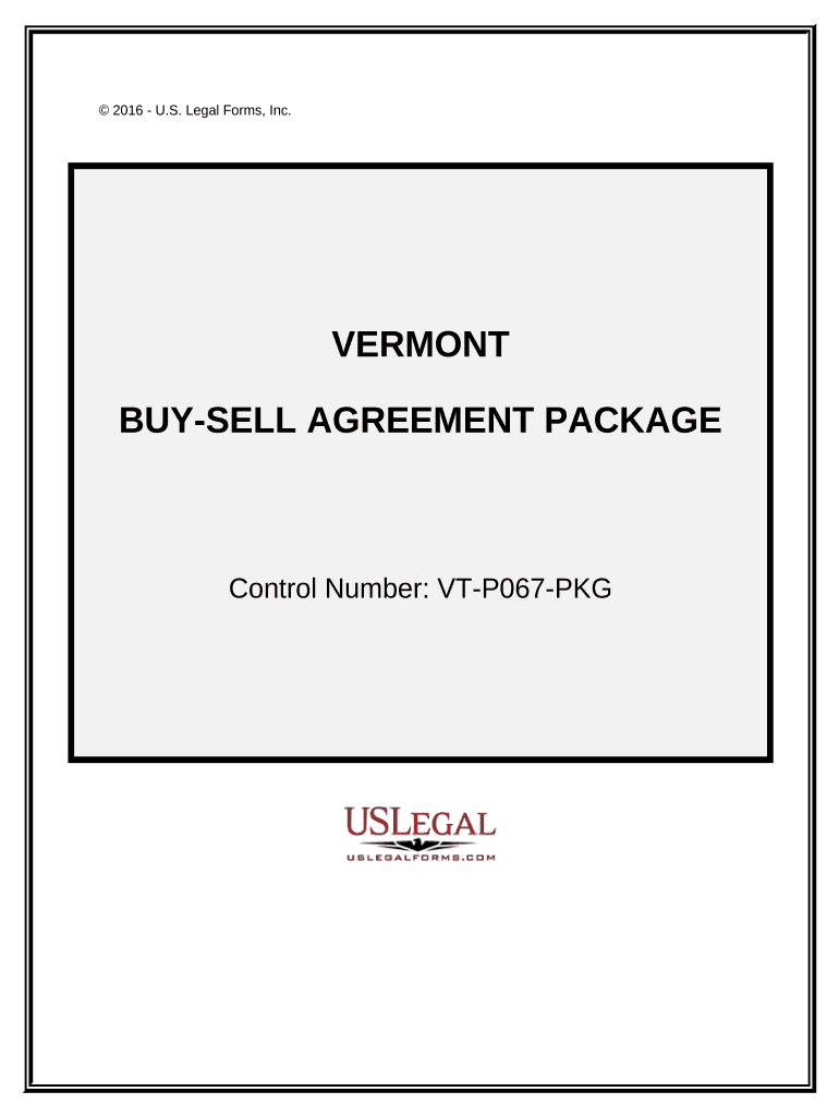 Buy Sell Agreement Package - Vermont Preview on Page 1.