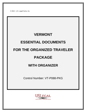 Vermont Essential Travel Documents Package