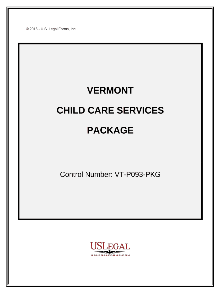 Child Care Services Package - Vermont Preview on Page 1