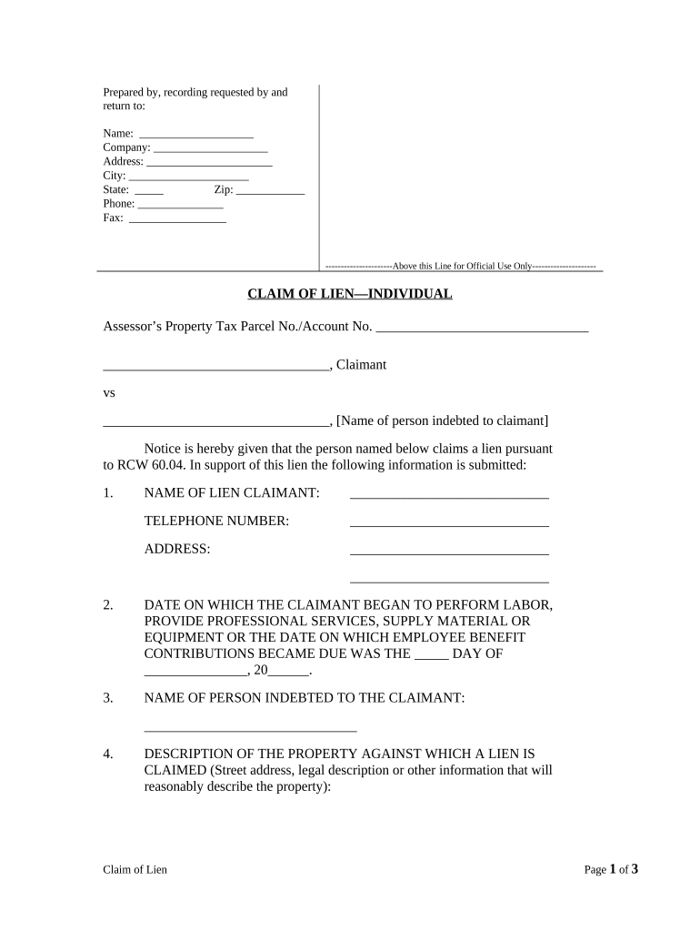 mechanics lien washington state Preview on Page 1.