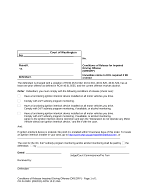 Notice hearing order