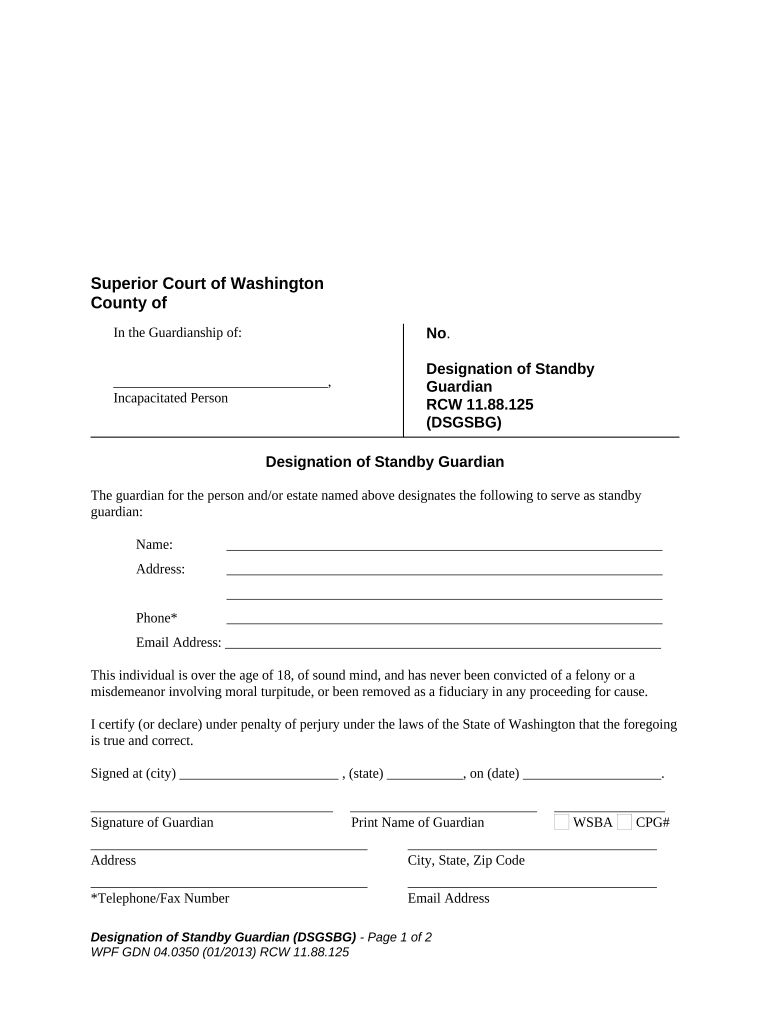 standby guardianship form Preview on Page 1.