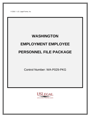 Employment Employee Personnel File Package - Washington