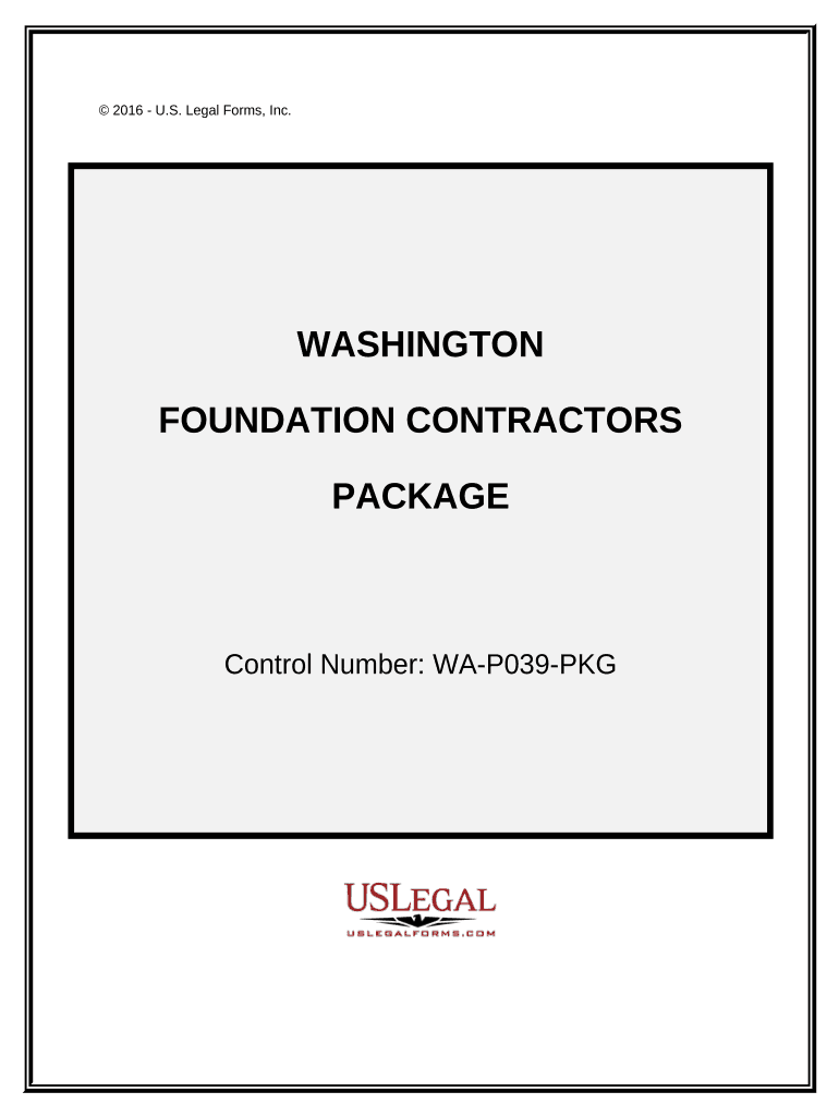 Foundation Contractor Package - Washington Preview on Page 1