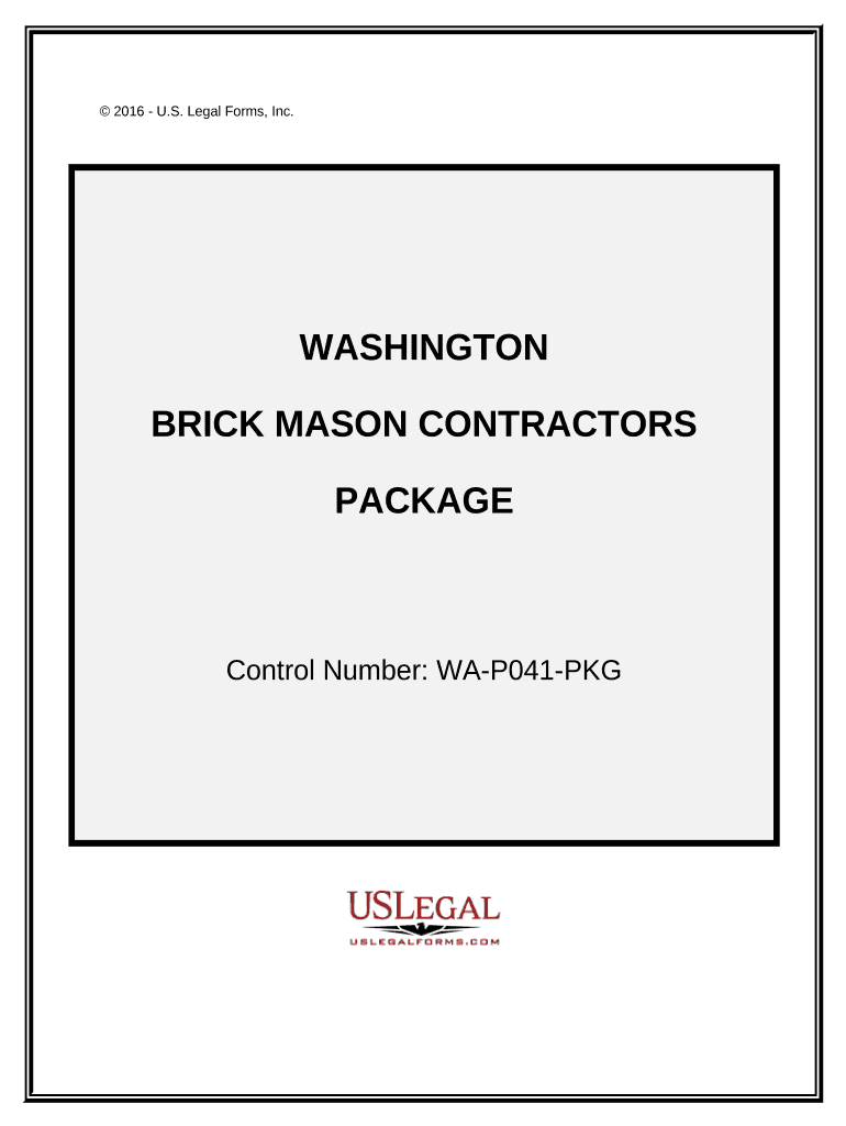 Brick Mason Contractor Package - Washington Preview on Page 1