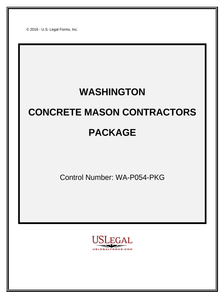 Concrete Mason Contractor Package - Washington Preview on Page 1