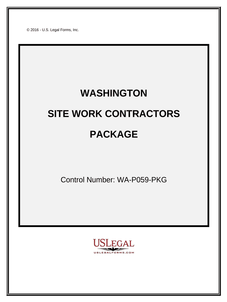 Site Work Contractor Package - Washington Preview on Page 1