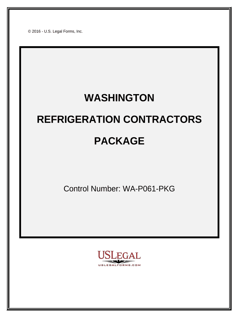 Refrigeration Contractor Package - Washington Preview on Page 1