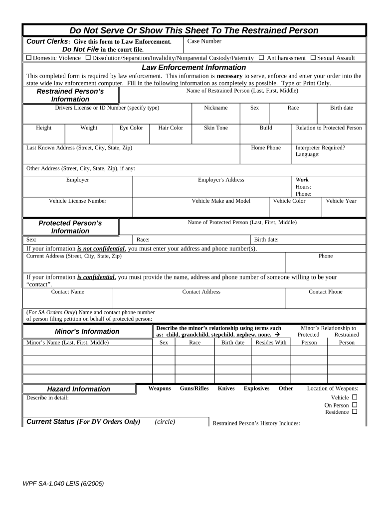 enforcement form Preview on Page 1