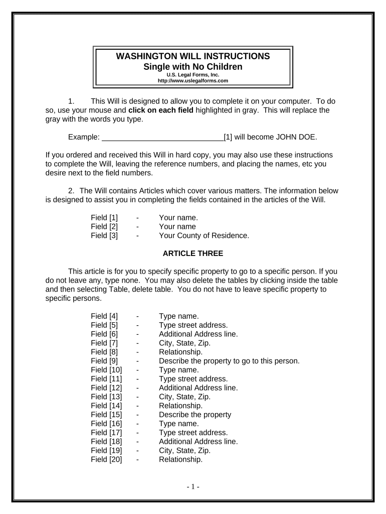 last will and testament forms Preview on Page 1