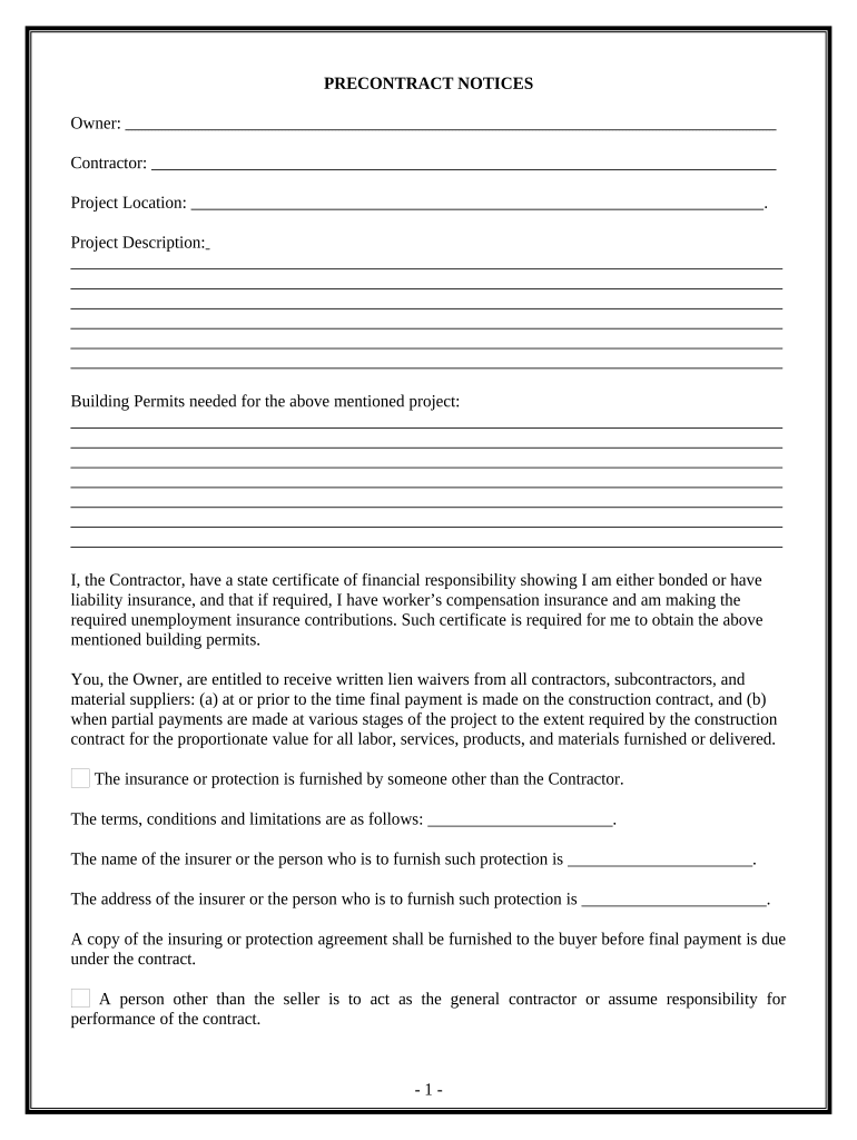 carpentry contract template Preview on Page 1