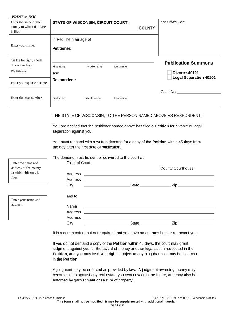 publication summons Preview on Page 1