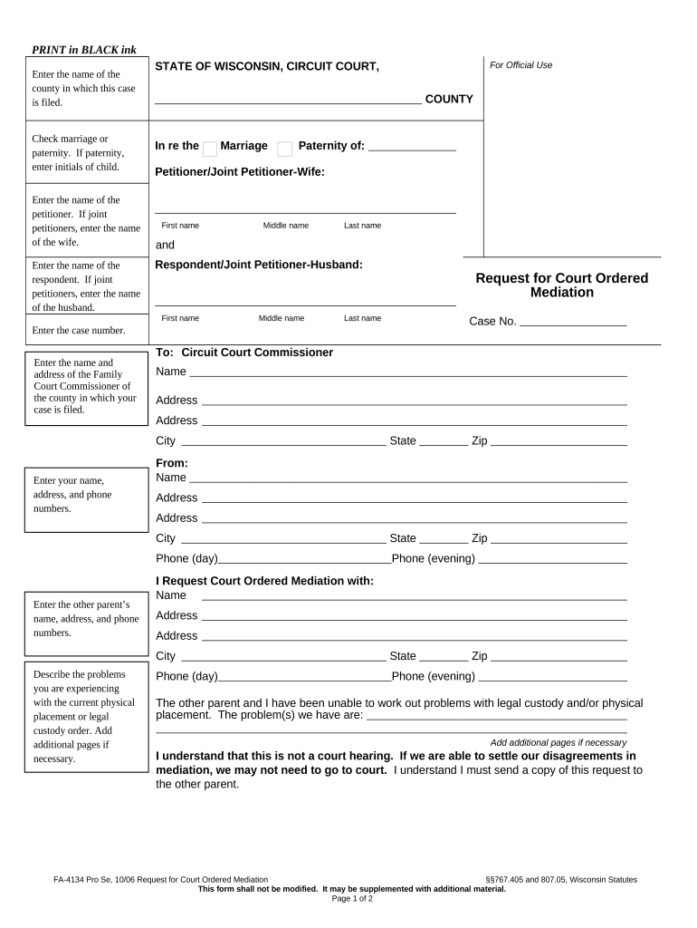 wisconsin court ordered mediation Preview on Page 1