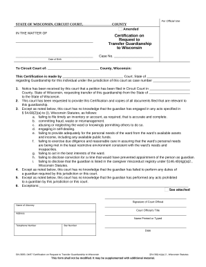 Transfer guardianship to
