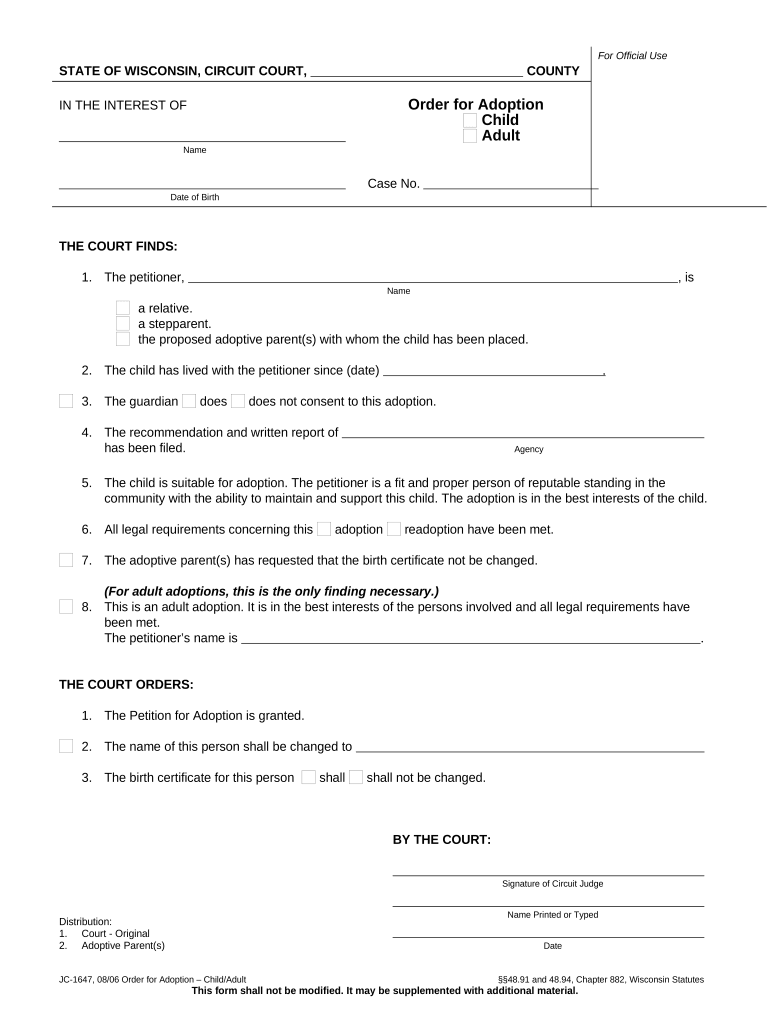 adult adoption wisconsin Preview on Page 1.