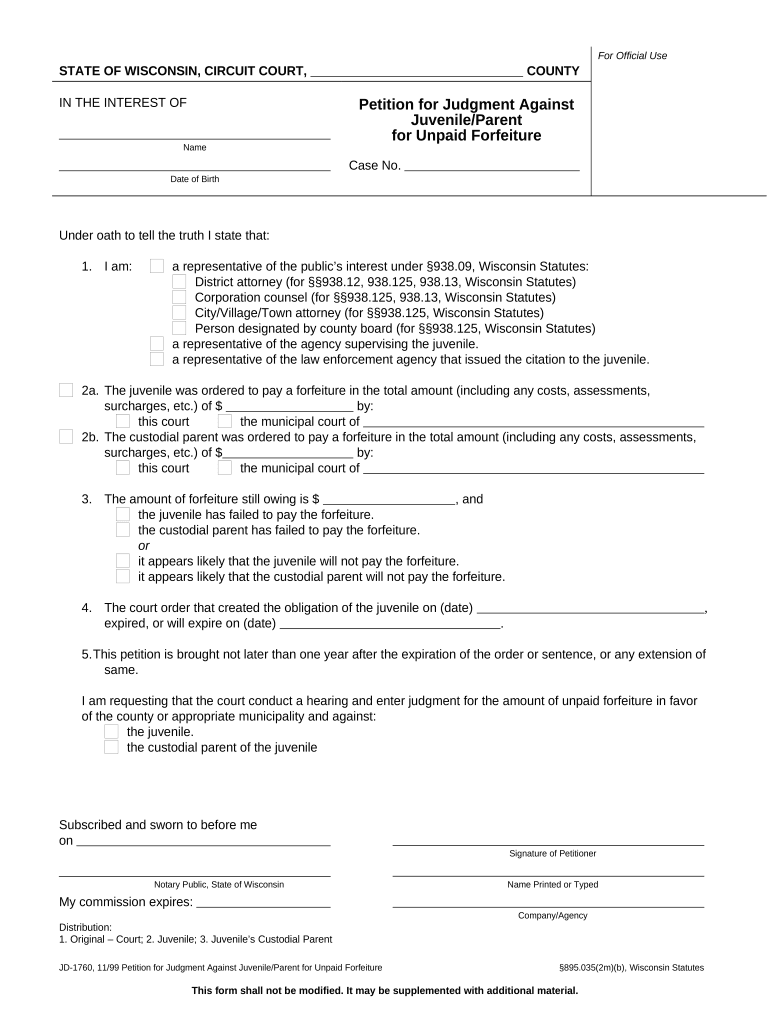 wisconsin emancipation forms Preview on Page 1