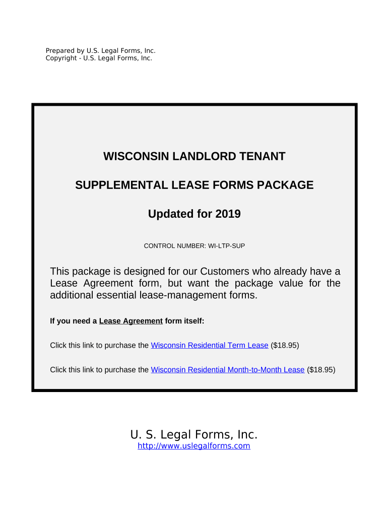 Supplemental Residential Lease Forms Package - Wisconsin Preview on Page 1