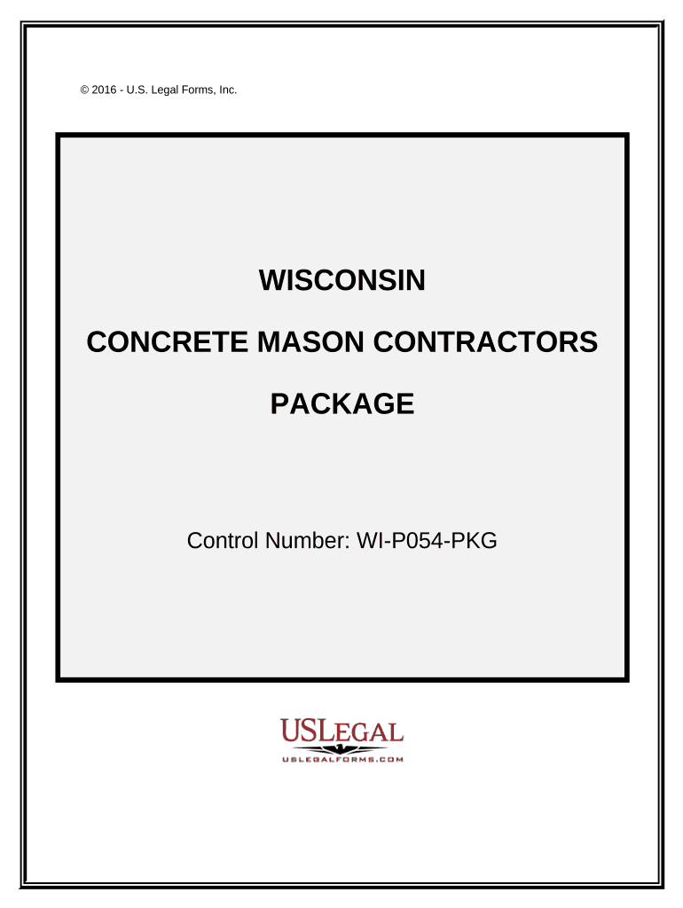 Concrete Mason Contractor Package - Wisconsin Preview on Page 1