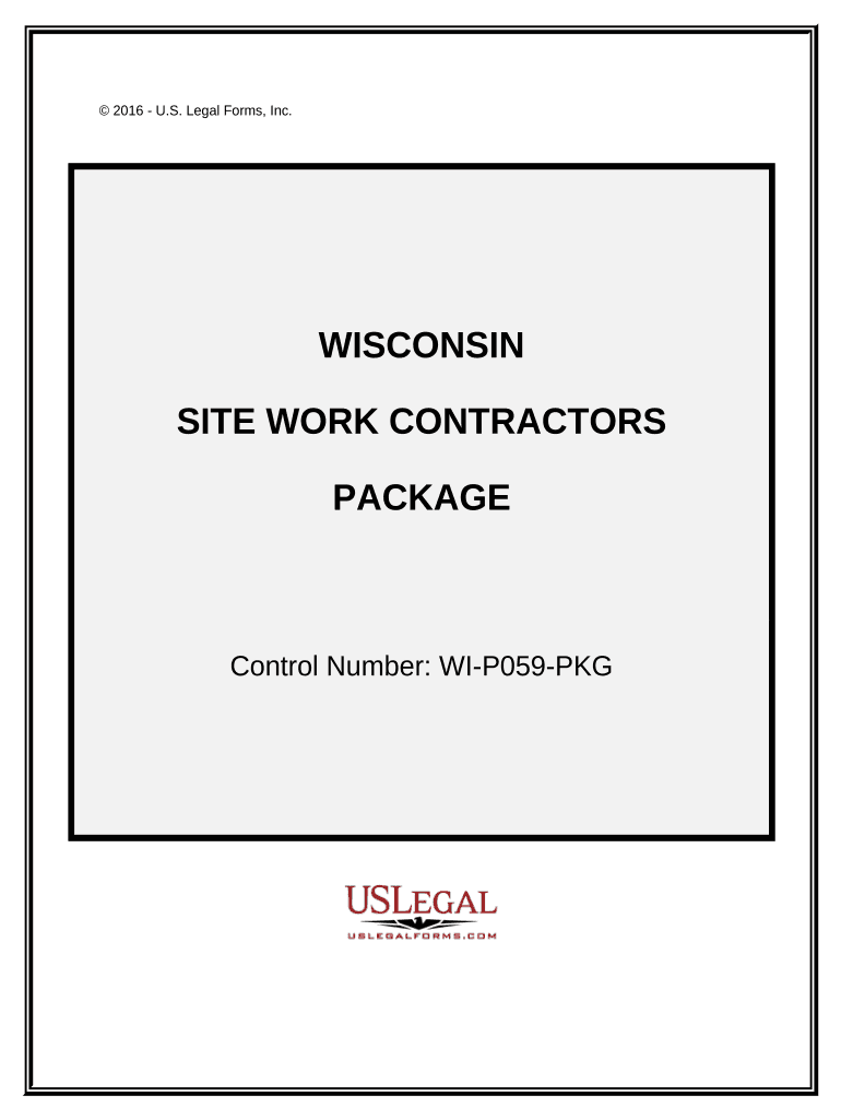 Site Work Contractor Package - Wisconsin Preview on Page 1.