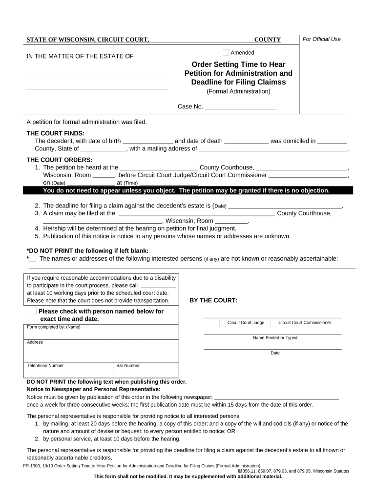 affidavit of heirship wisconsin Preview on Page 1