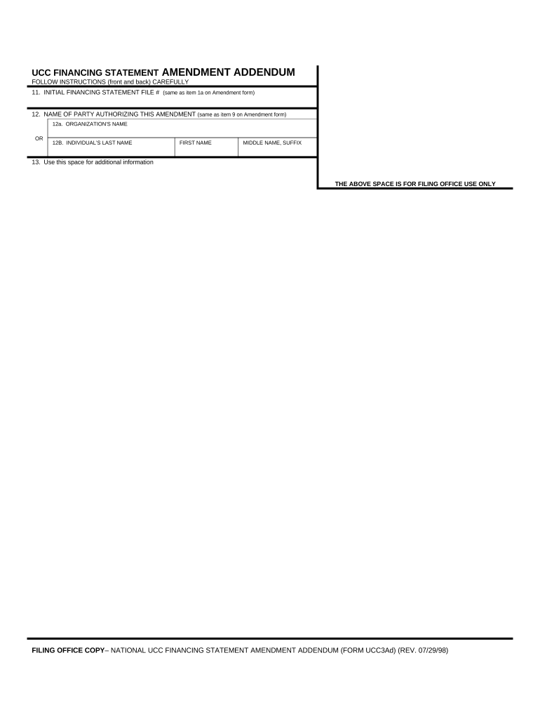 Wisconsin UCC3 Financing Statement Amendment Addendum - Wisconsin Preview on Page 1