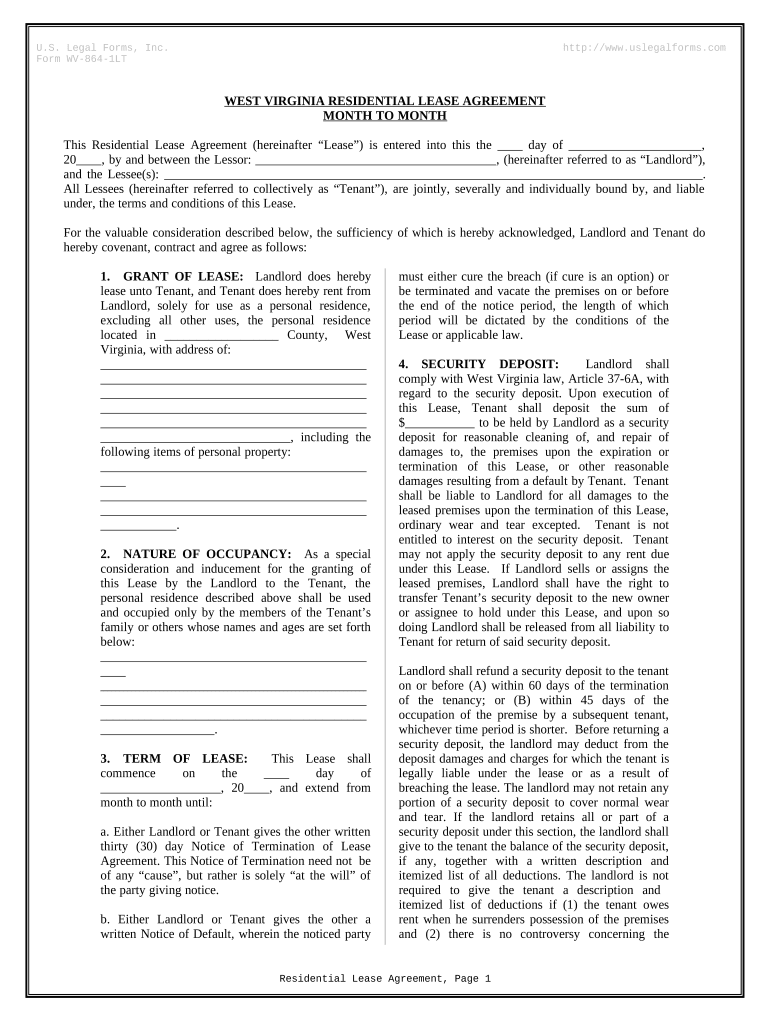 west virginia lease agreement Preview on Page 1