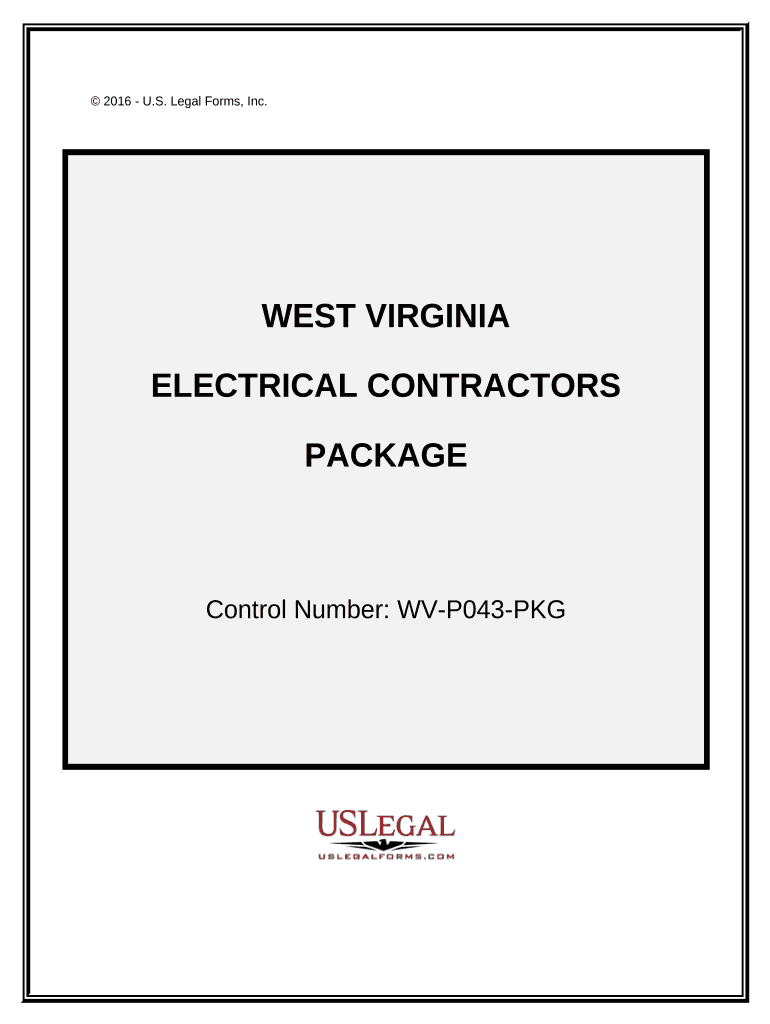 Electrical Contractor Package - West Virginia Preview on Page 1.