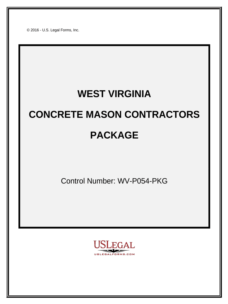 Concrete Mason Contractor Package - West Virginia Preview on Page 1