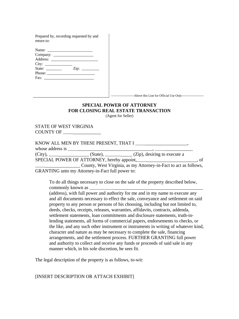 limited power of attorney west virginia Preview on Page 1