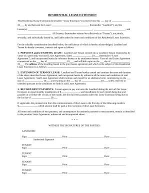 Residential or Rental Lease Extension Agreement - Wyoming