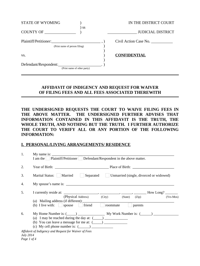 wyoming affidavit Preview on Page 1