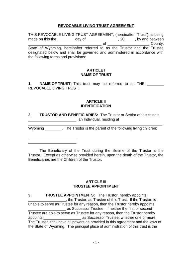 establish a wyoming trust Preview on Page 1