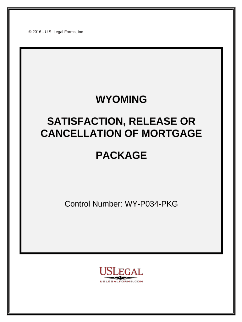 Satisfaction, Cancellation or Release of Mortgage Package - Wyoming Preview on Page 1