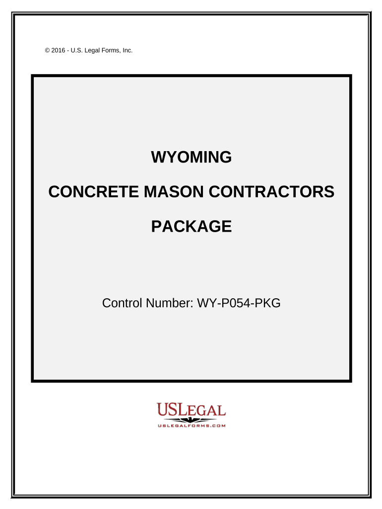 Concrete Mason Contractor Package - Wyoming Preview on Page 1