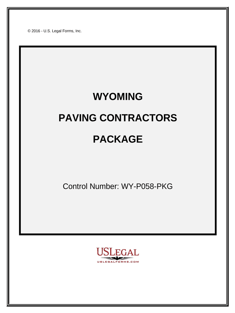 Paving Contractor Package - Wyoming Preview on Page 1