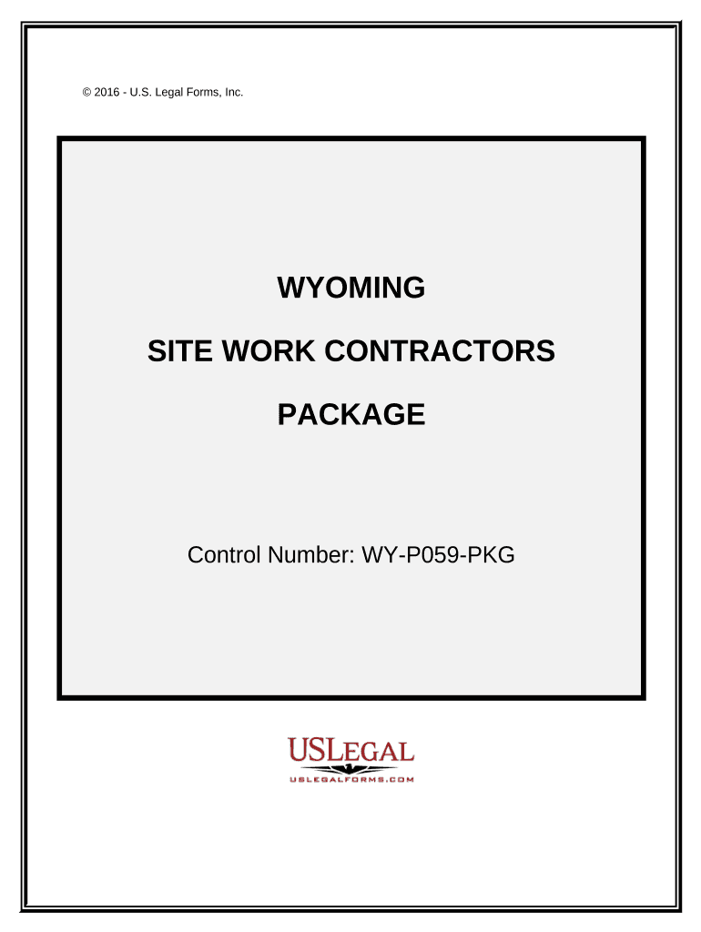 Site Work Contractor Package - Wyoming Preview on Page 1.